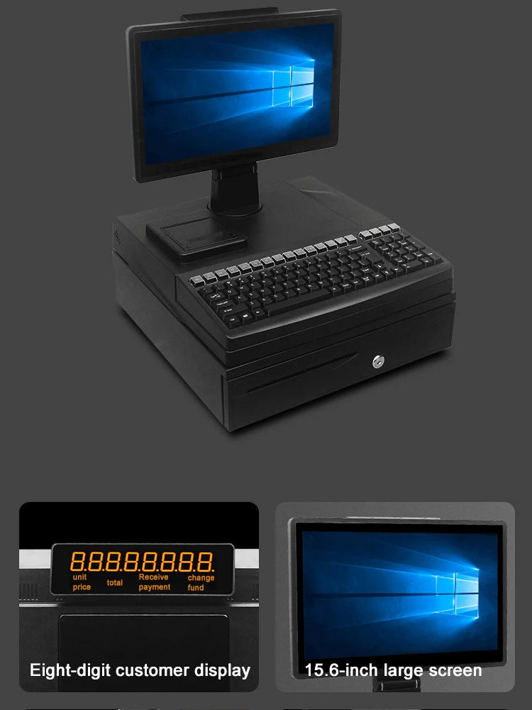 15.6 Inch Billing Retail Restaurant Android/Windows Touch Pos Terminal Cashier Machine Cash Register Pos All in One Pos Systems