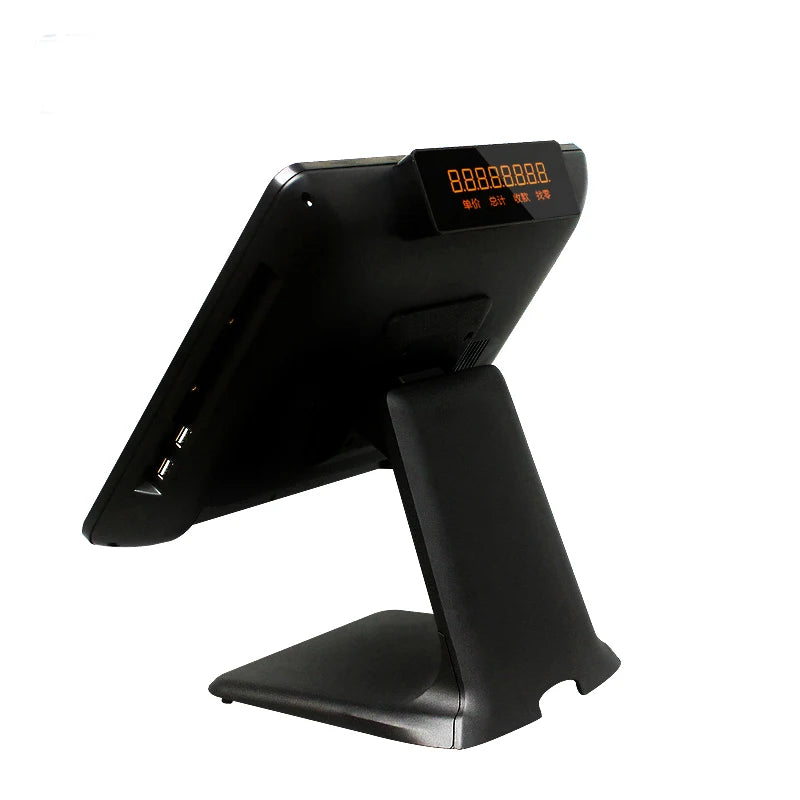 EU Stock 15 Inch Aluminium Alloy Pos Cash Register Machine All in One for Windows Sistema Pos With Printer Scanner