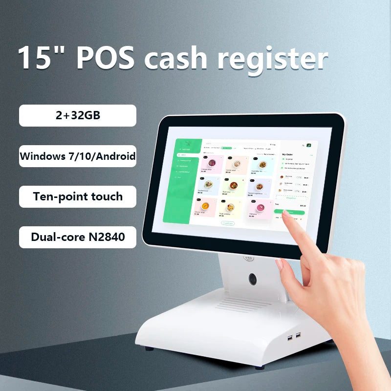 15inch Android System POS  Terminal All in One  Cash Register Billing NFC QR Checkout Machine Customer Display for Retail Shop