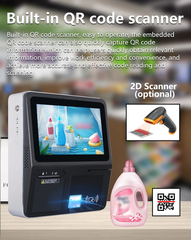 Horizontal 11.6 Touch Screen POS Terminal Android System Cash Register Machine QR/NFC Payment for Small Businesses Retail Shop