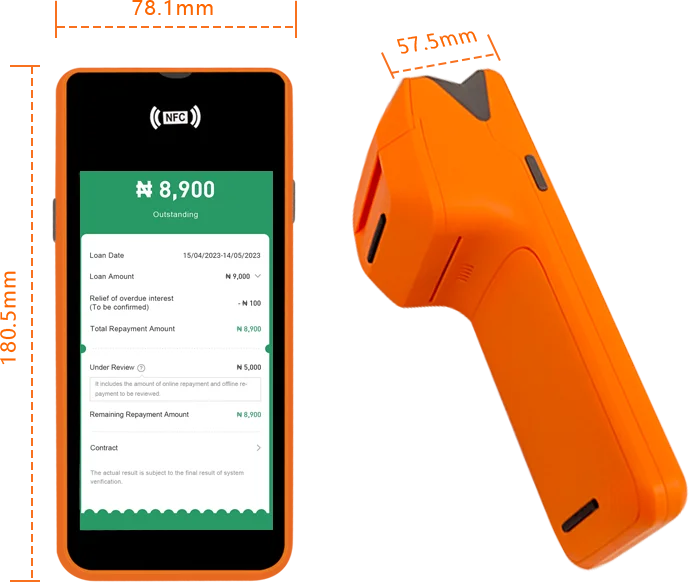 5.45 Handheld Smart POS Terminal Android System Mobile POS Machine Wifi BT NFC Reader QR Code Payment Printer for Retail/Shop