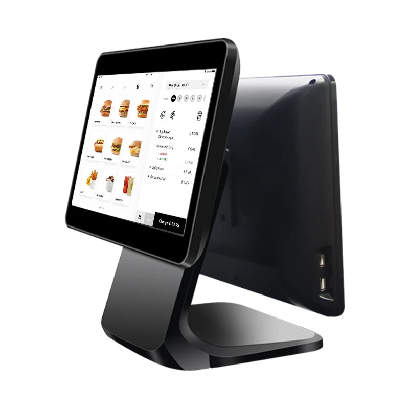 Factory Custom Dual Screen Display 15.6 Inch+13.3 Inch Touch Wifi BT Cash Register Restaurant Pos System Terminal With Printer