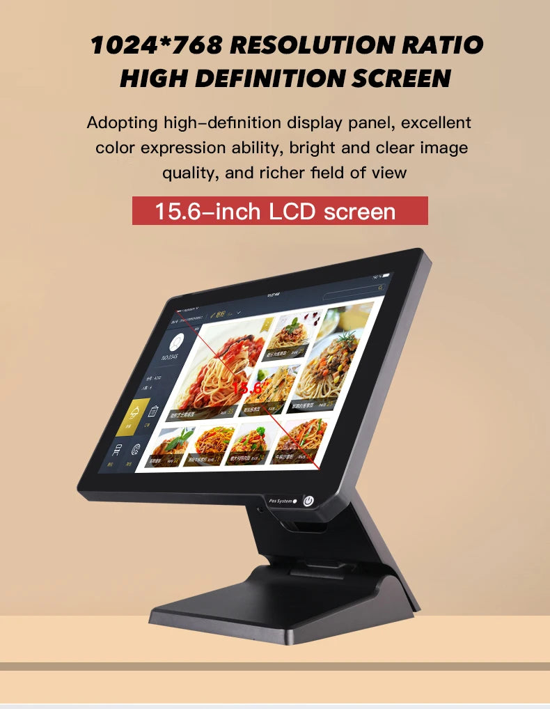 15.6 Inch Capacitive Touch Screen Win AIO POS System Software Cash Register Cashier Receipt Printer Pos Terminal Machine