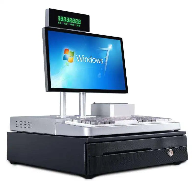 14Inch Dual Screen Cash Register Machine Windows Android All in One Pos Terminal System for Retail Shop With Thermal Printer