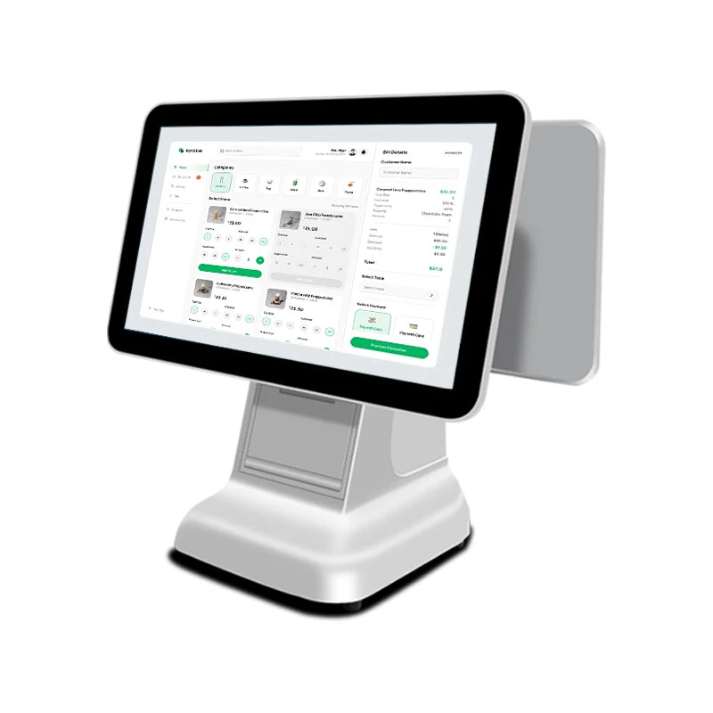 Dual Touch Screen Desktop 15.6inch Smart Pos System Tablet Pc All in One Cashless Payment Pos Cashier Machine