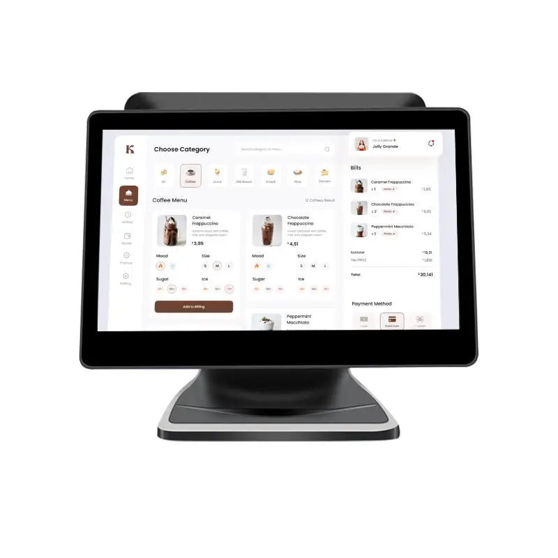 15.6 Touch Screen Cash Register Machine POS Billing System for Retail Restaurant Payments Software