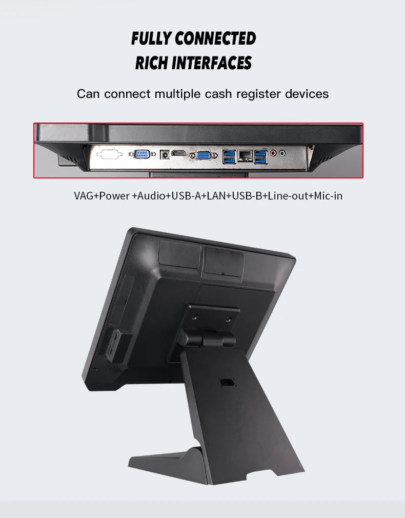 15.6 Inch Capacitive Touch Screen Win AIO POS System Software Cash Register Cashier Receipt Printer Pos Terminal Machine
