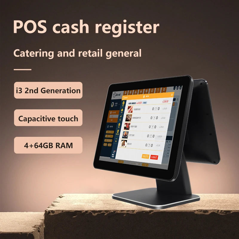 15inch POS AIO Cash Register Touch Screen Monitor All-In-One POS System Window Cash Register