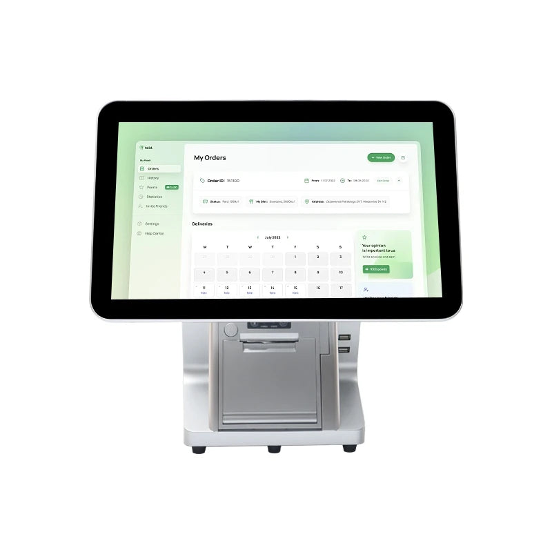 Dual Screen 15.6 Inch All-In-One POS Cash Register Shopping Mall Desktop Computer with Ads Display