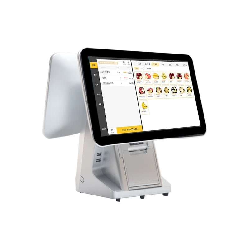 Dual Screen 15.6 Inch All-In-One POS Cash Register Shopping Mall Desktop Computer with Ads Display