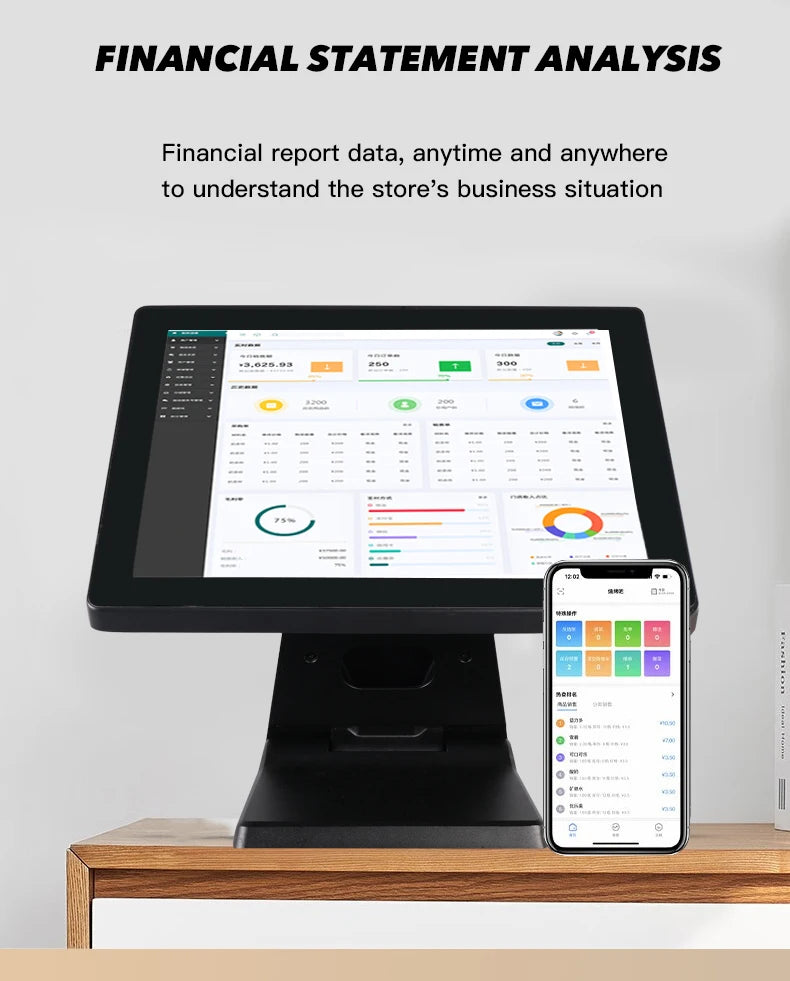 15.6 Inch Capacitive Touch Screen Win AIO POS System Software Cash Register Cashier Receipt Printer Pos Terminal Machine