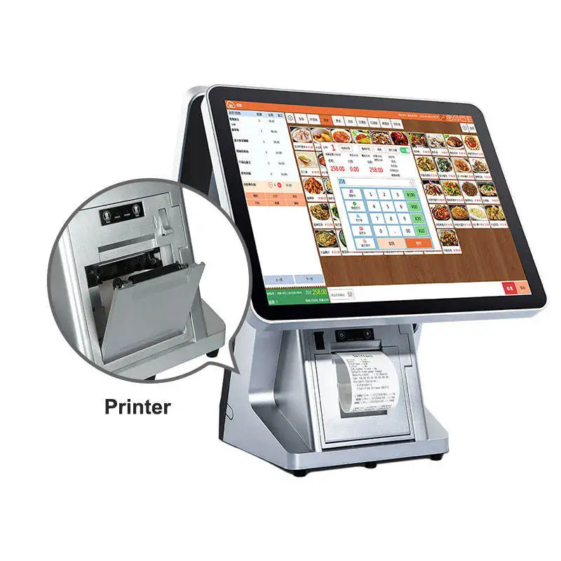 Full Set All in One Touch Screen Pos System Cash Registers Built in 80mm Receipt Printer