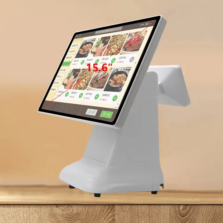 15.6inch Touch Screen All in One POS Machine Cash Register Systems Customer Display Terminal Device for Restaurant Coffee Store