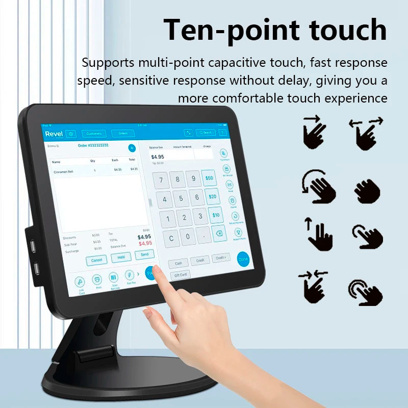 Win Android System Touch Screen POS All In One 15.6inch Cash Registers For Restaurants Market