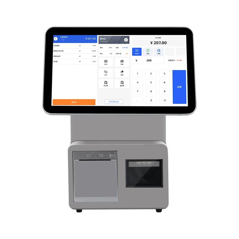 Catering Dual Touch Screen 15.6inch Pos System Desktop Tablet Pc Smart All in One Cashless Payment Cashier Machine