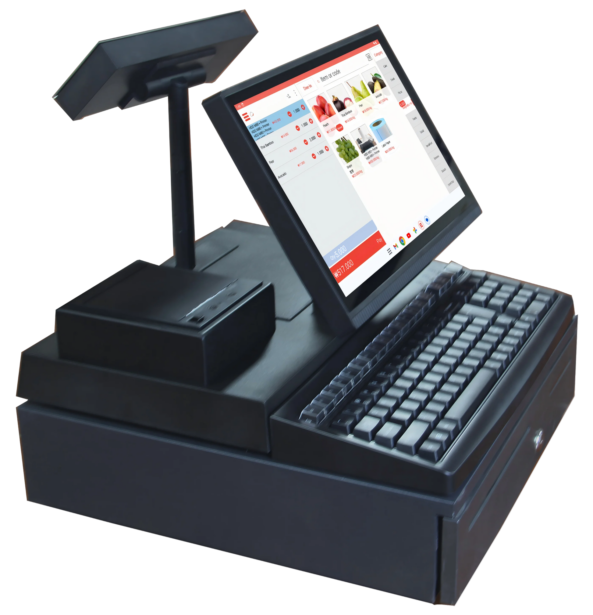 15.6'' Touch Screen Windows/Android Cash Register Machine All in One POS System for Supermarket Shopping Mall Retail Store