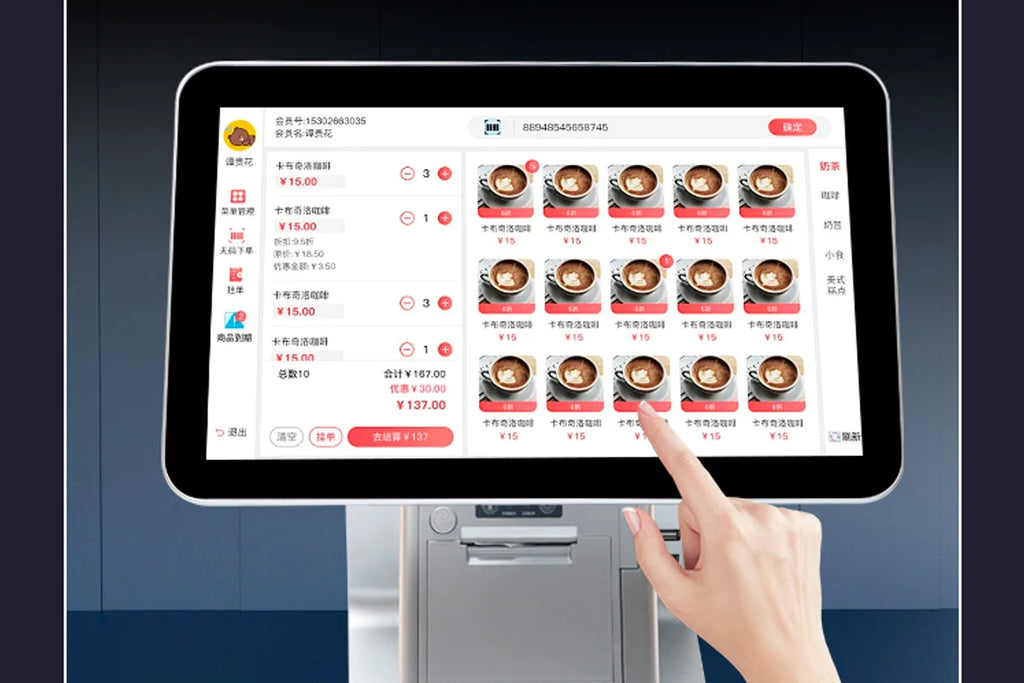 Dual Screen 15.6 Inch All-In-One POS Cash Register Shopping Mall Desktop Computer with Ads Display