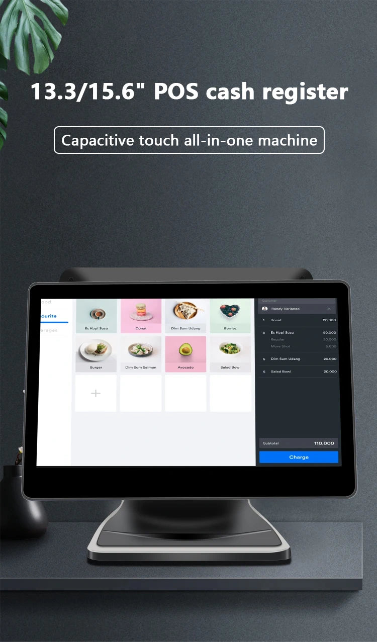 Factory OEM 13.3 15.6Inch Dual Touch Screen POS Machine Market Restaurant Retail All in One Pos System With I3 Processor