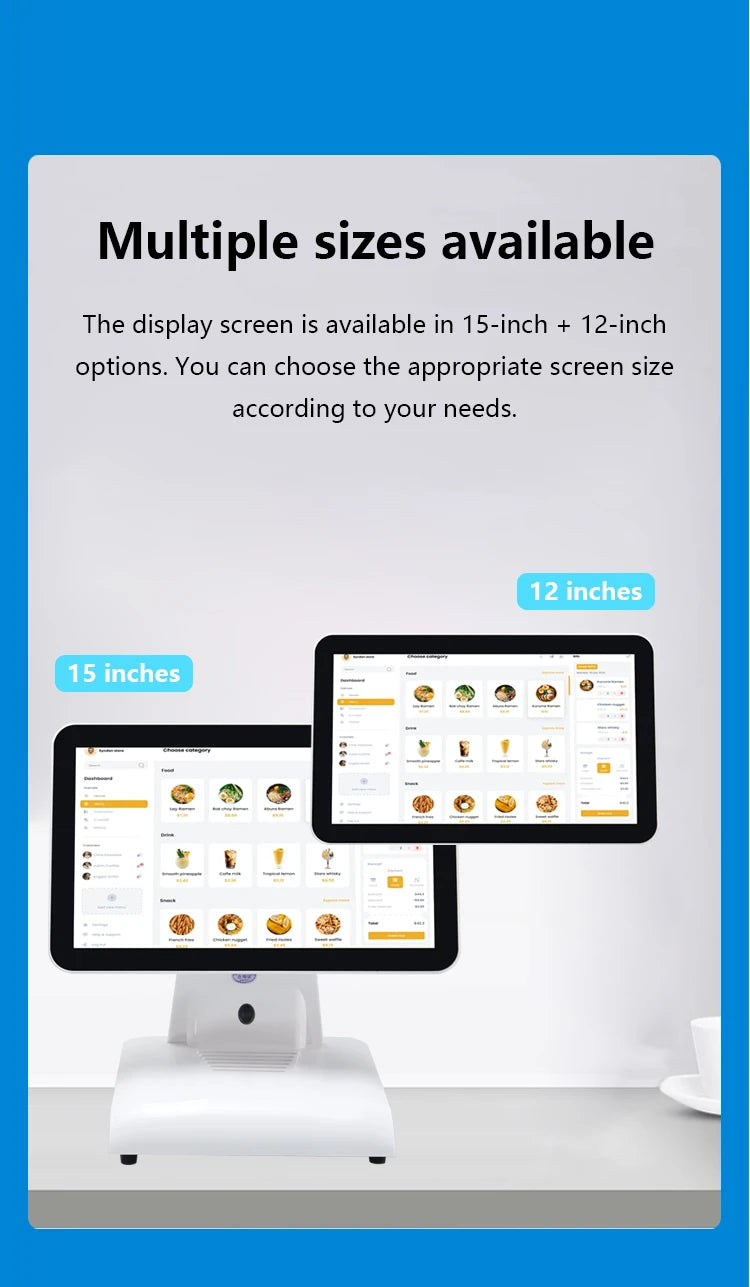 Dual Screen 15inch Pos Machine with Customer Display All in One Pos Systems Cashier Register