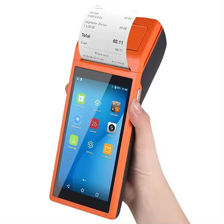 5.5inch Handheld POS Machine Android System Touch Screen Smart Cash Register Terminal NFC QR Built-in Printer Scanner for Shop