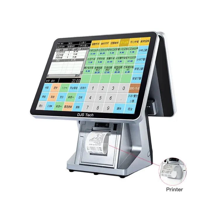 15.6 Inches Pos Full Set Pos All in One Touch Screen Pos System Cash Registers Built in 80mm Receipt Printer