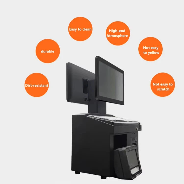14inch Dual Screen POS Systems Desktop Pc Cash Register Machine POS Terminal Hardware NFC QR Scanner Printer for Supermarket