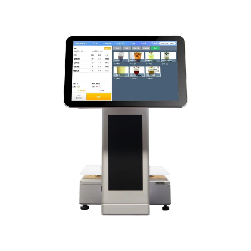 Dual Screen 15.6inch+14inch Touch Screen All in One POS Machine  With Cash Register Scale POS Terminal Systems  for Retail