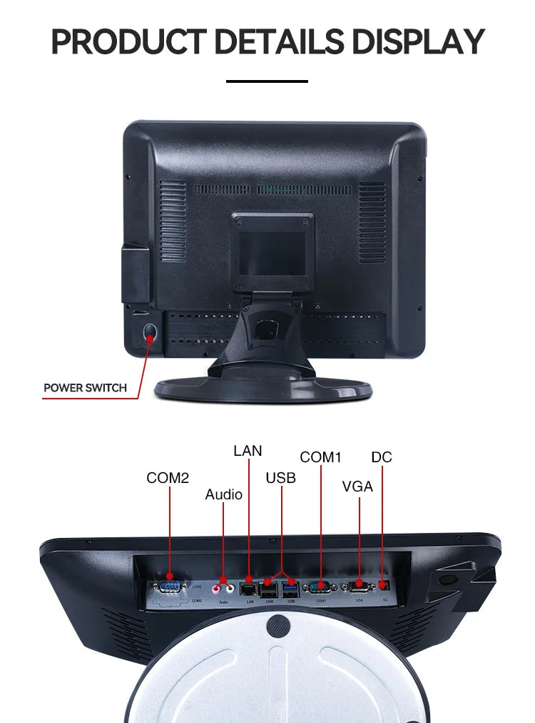 Restaurant Desktop15.6 Touch Screen Pos Software System Wifi Cash Register Machine All in One Pos Machine
