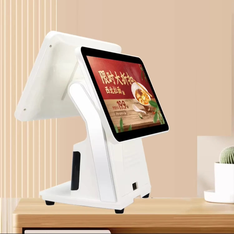 15.6 Inch Dual Display Android All in One POS System Touch Screen Cash Register Machine Terminal NFC QR Printer Scanner Hardware