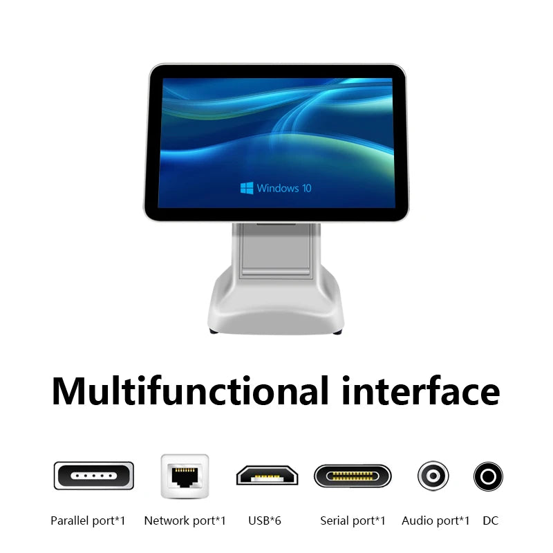 Dual Touch Screen Desktop 15.6inch Smart Pos System Tablet Pc All in One Cashless Payment Pos Cashier Machine