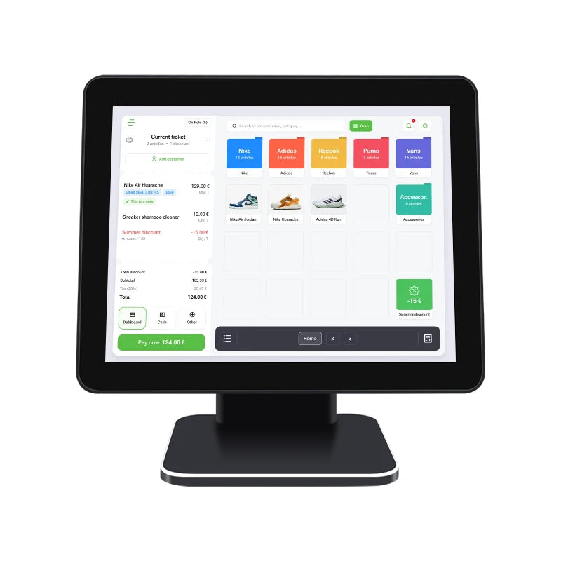 Window Scash Register 15inch POS AIO Cash Register Touch Screen Monitor All-In-One POS Syste ...