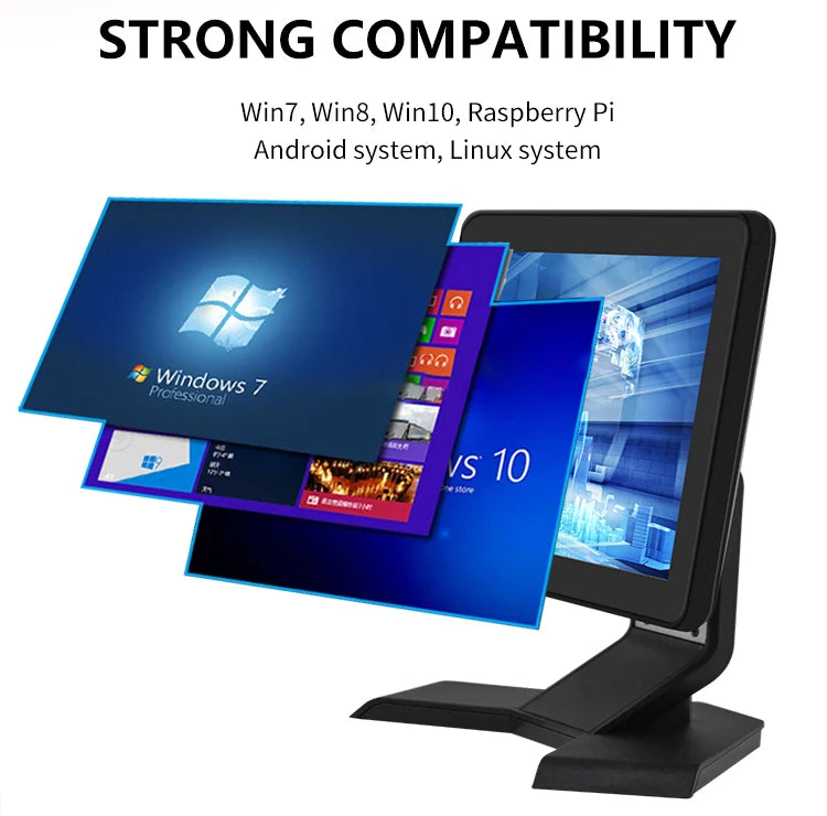 Foldable Pos All in One Machine Win10 17 Inch Capacitive Touch Screen Monitor Multi-point Touch for Supermarket Restaurant