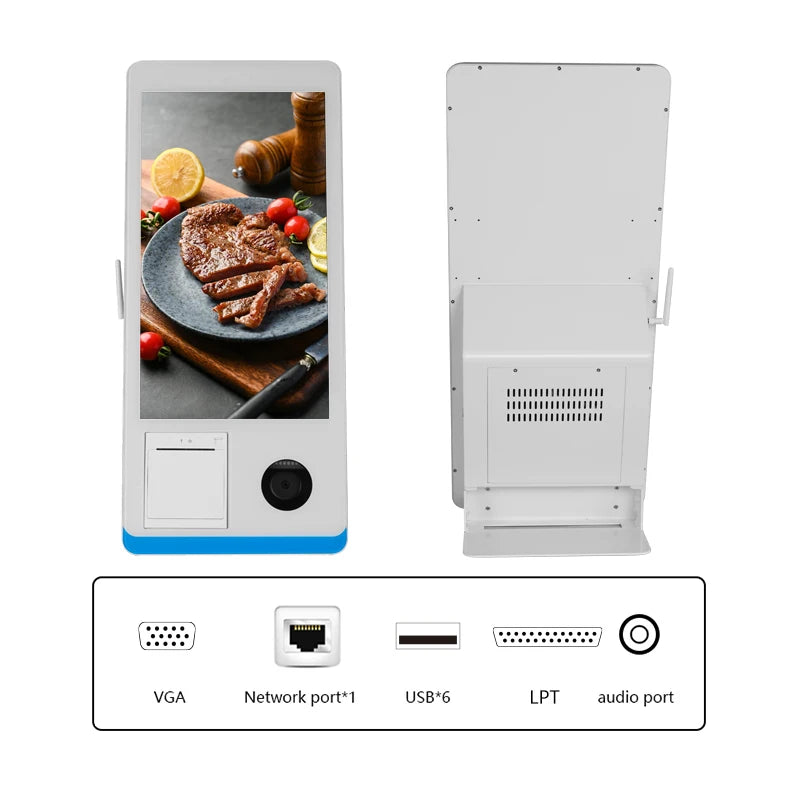 15.6inch Touch Screen Desktop Kiosk POS Terminal Self Service POS System Cash Register Machine NFC QR for Restaurant Ordering