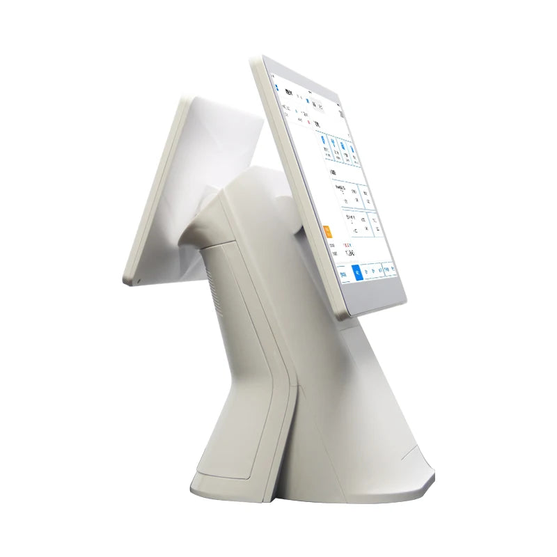 2025 New Touch Screen POS Machine White Cash Register POS System with Digital Customer Display  All-in-one  PC for Store