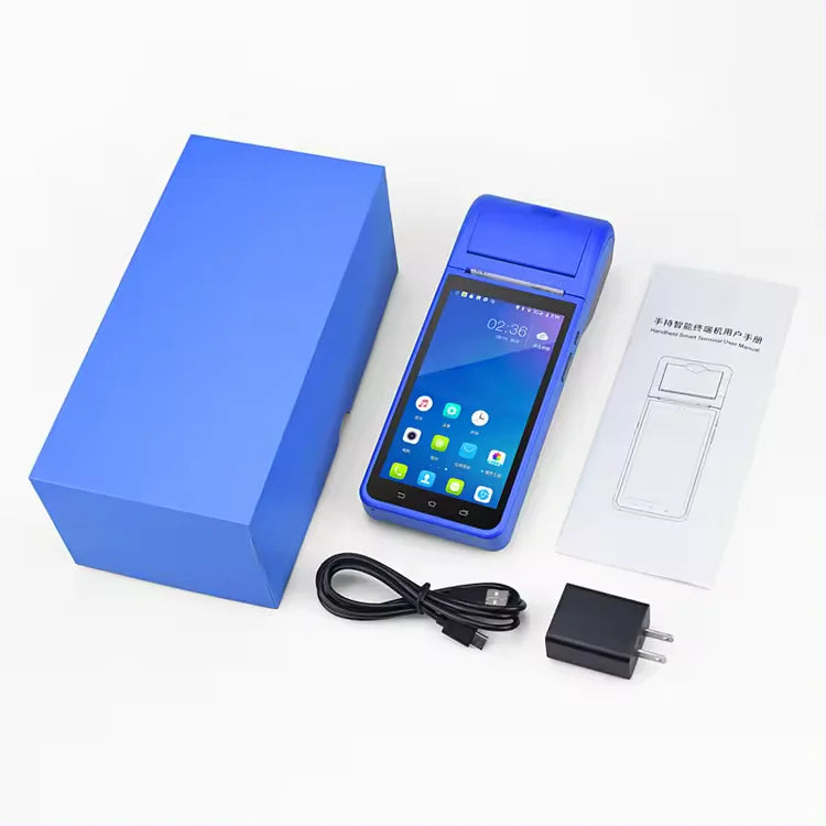 5.5inch Handheld POS Machine Android System Touch Screen Smart Cash Register Terminal NFC QR Built-in Printer Scanner for Shop