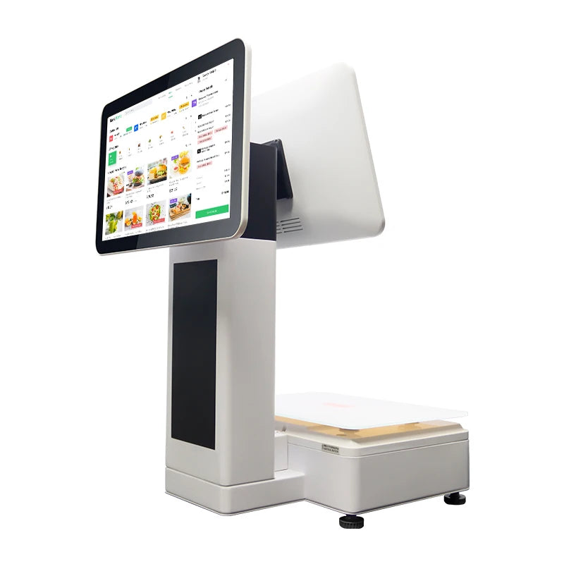 Dual Screen 15.6inch+14inch Touch Cash Registers with Weighing Scale Terminal Pos  All in One Pos System Retail