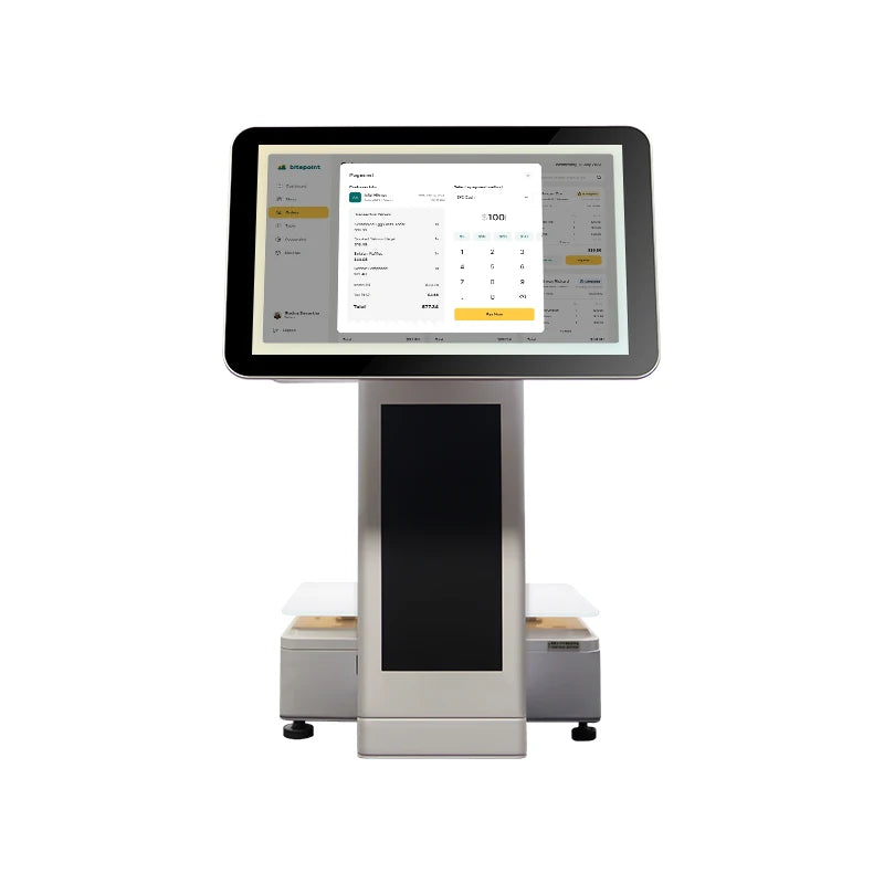 Dual Screen 15.6inch+14inch Touch Cash Registers with Weighing Scale Terminal Pos  All in One Pos System Retail
