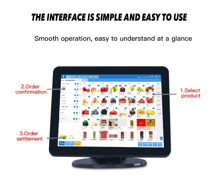 13.3inch Single Screen Touch All in One Cash Register Terminal POS Machine Billing Systems OEM Scanner Printer for Retail Store
