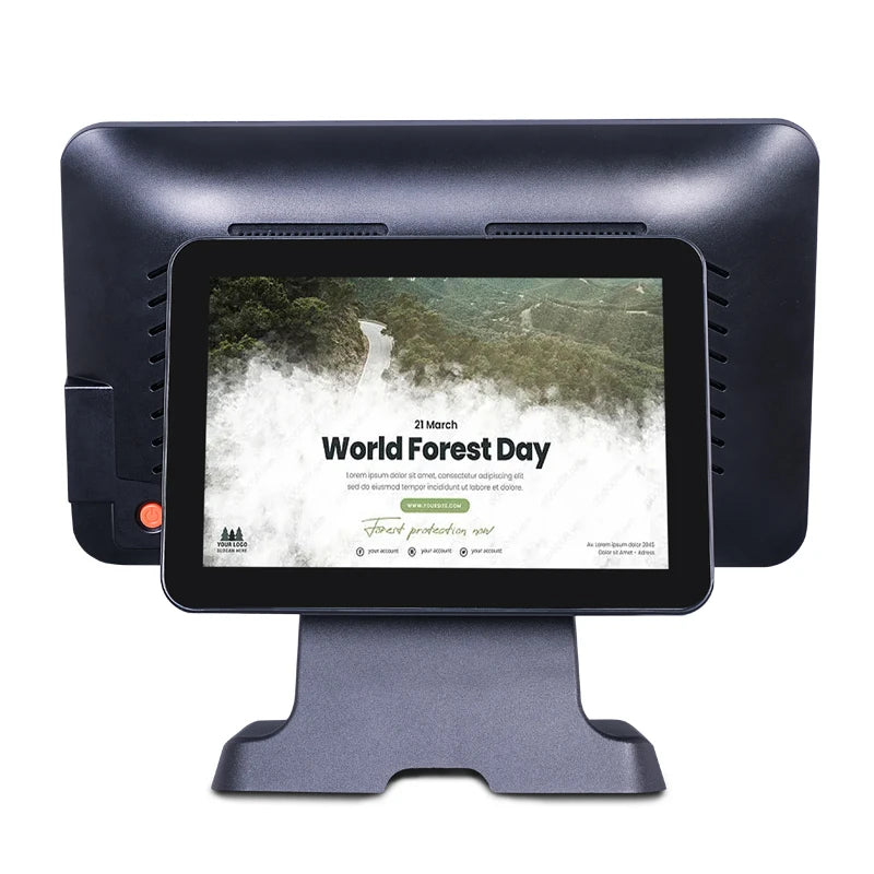 OEM Market Restaurant Retail 15+12 inch Dual Touch Screen Pos Machine Cash Register Terminal Cheap Pos Systems for Sale