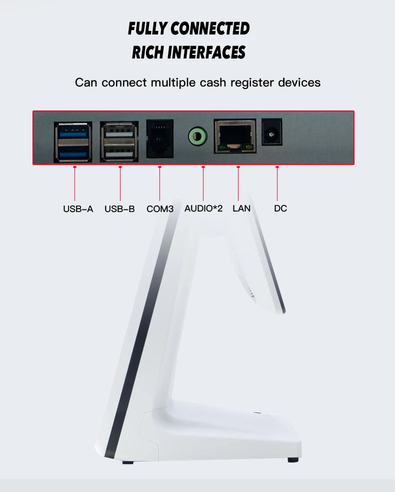 15.6inch Android Pos Systems Dual Touch Screen All in One Cash Register Machine Customer Display Terminal for Retail Restaurant